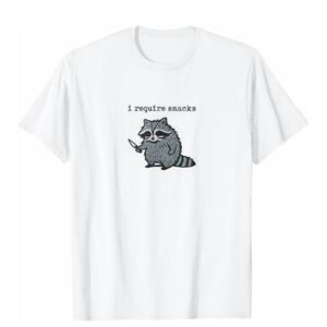 Comfort Colors White Cat T-Shirt with Raccoon Design